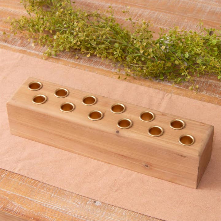 Audrey's Home & Gift - Wholesale Candle Holder - Wooden Taper Candle Holder Centerpiece (PC)
