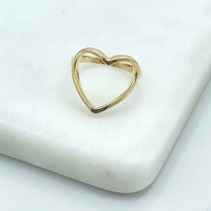 DIJU Jewelry - Wholesale Band/Stacked Ring - 18k Gold Filled Cutout Heart Shape Ring, Romantic Jewelry, Gift for Women, Wholesale Jewelry Making Supplies1