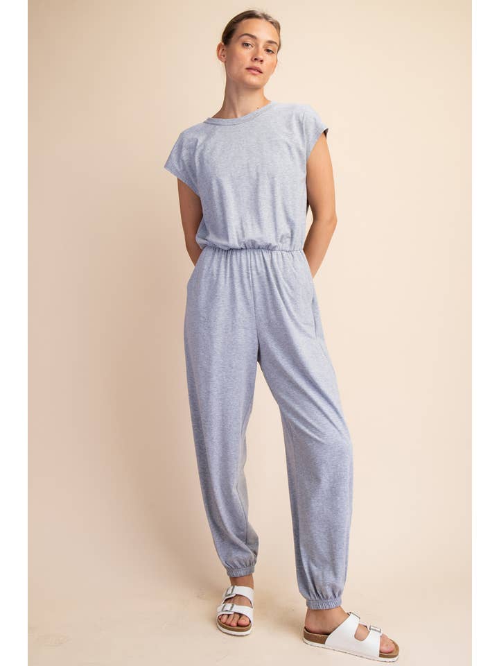Rae Mode - Wholesale Jumpsuit - Women's - COTTON LYCRA OPEN BACK JUMPSUIT