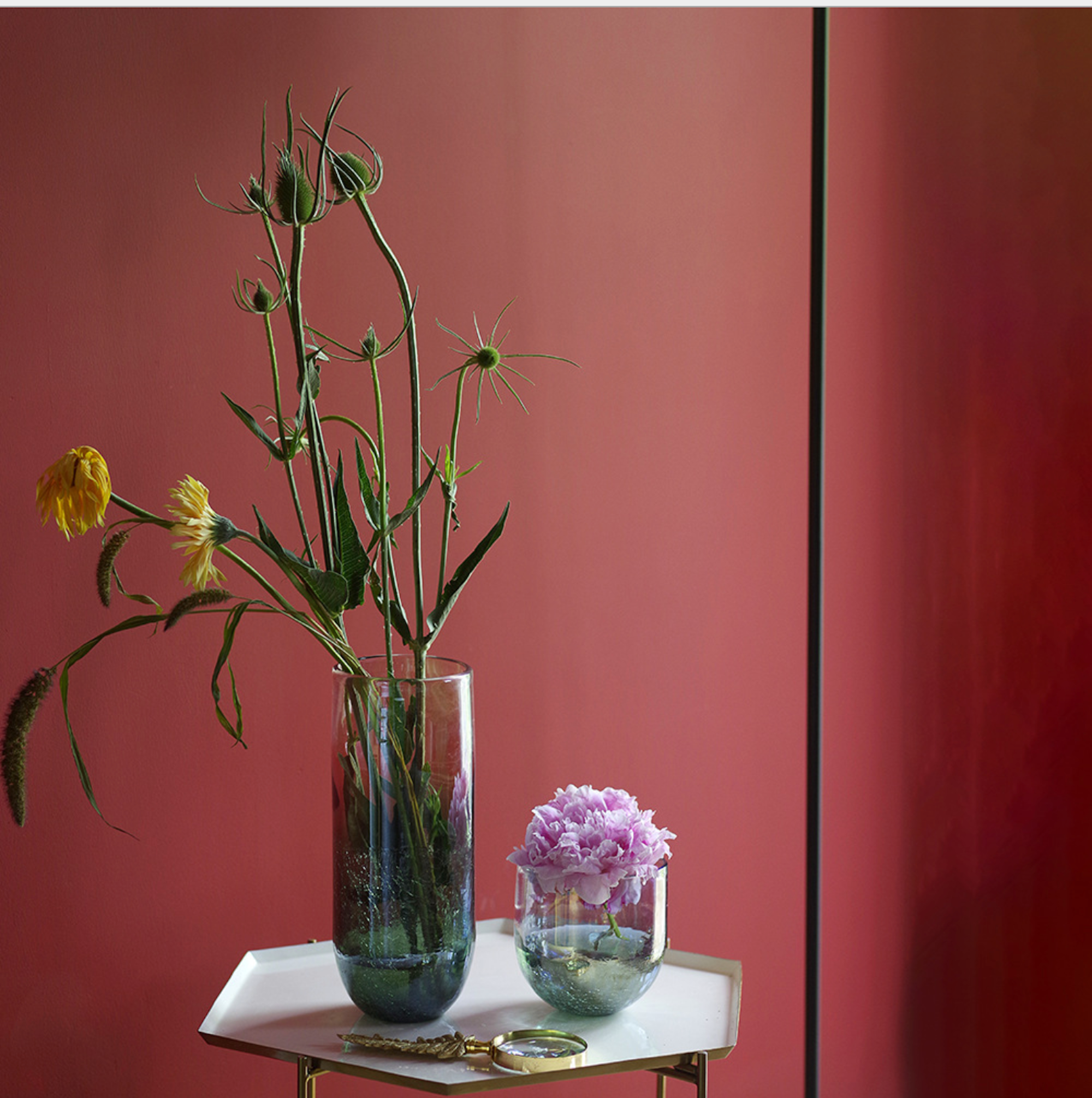 Noah Decoration – wholesale Vas – Gradientglasvas med issprickor, cylindrisk form8