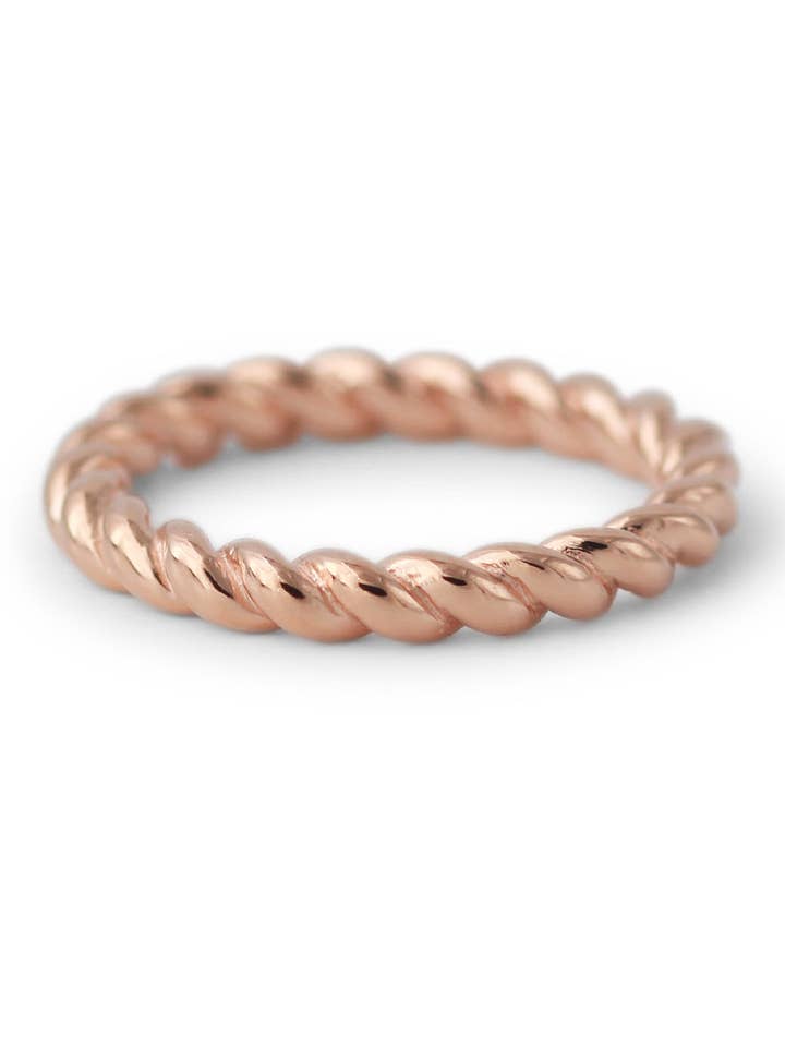 Silver ring | swirl rose gold plated for wholesale by Campur GmbH