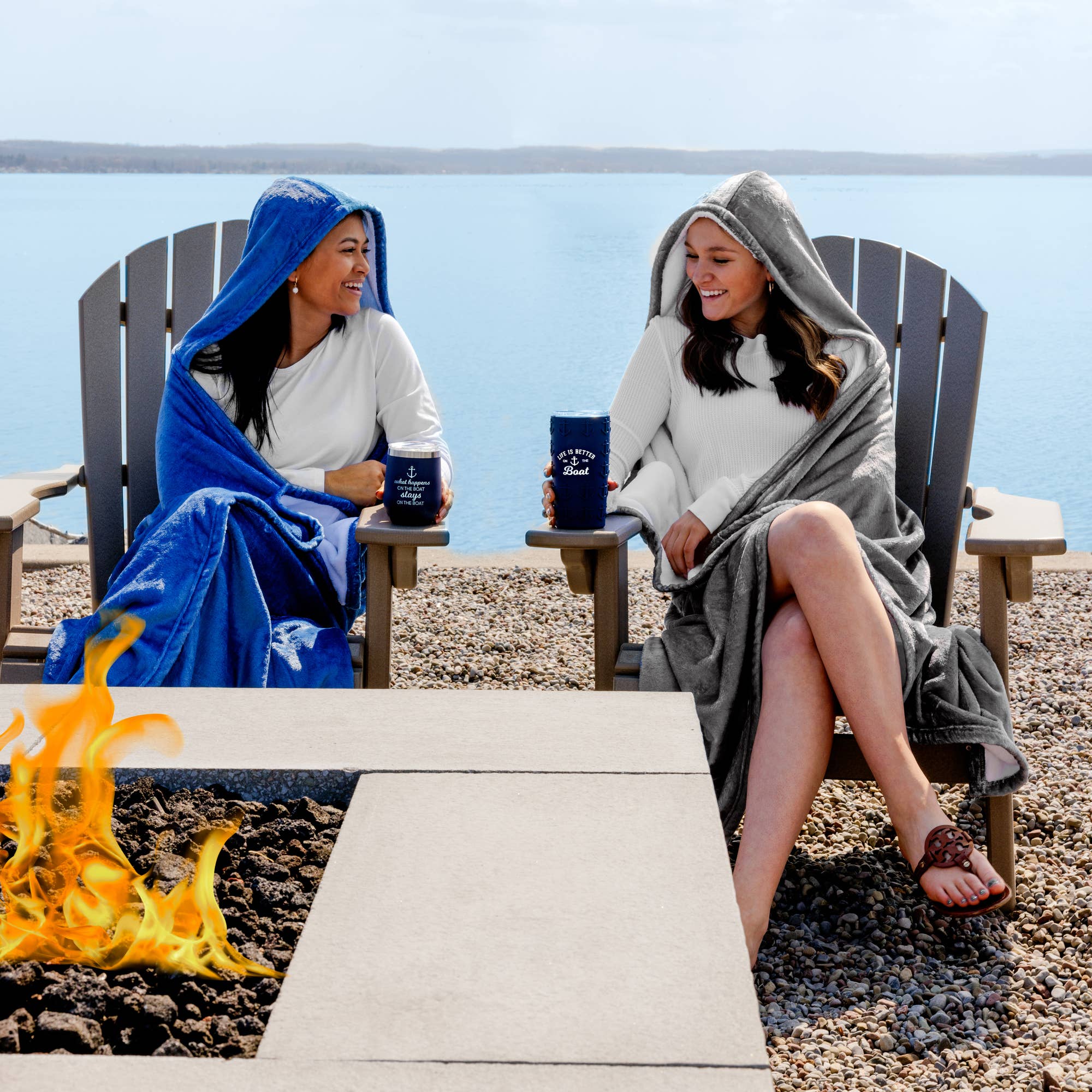 Pavilion - Wholesale Throw Blanket - Boat Mode - 50" x 60" Royal Plush Hooded Blanket3