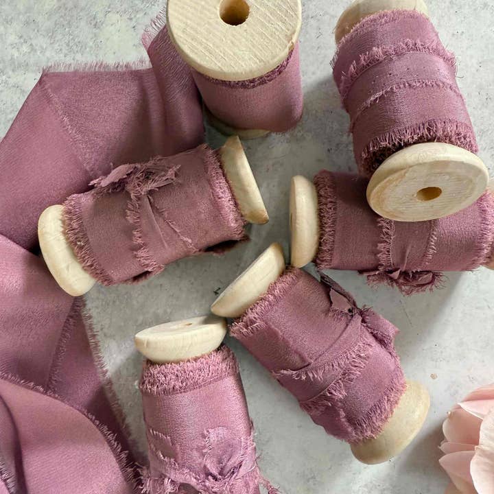 The Natural Paper Company - Wholesale Ribbon - Gift Wrapping - Silk Ribbon in Mauve | Roll of Fine Silk Ribbon