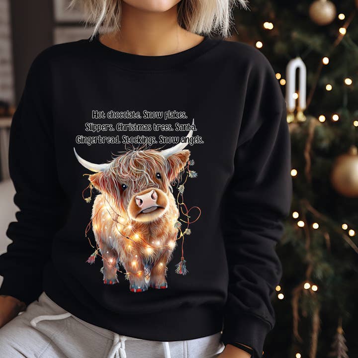 Felpa natalizia a girocollo - Christmas Cow per la vendita all'ingrosso da parte di Days with Gray