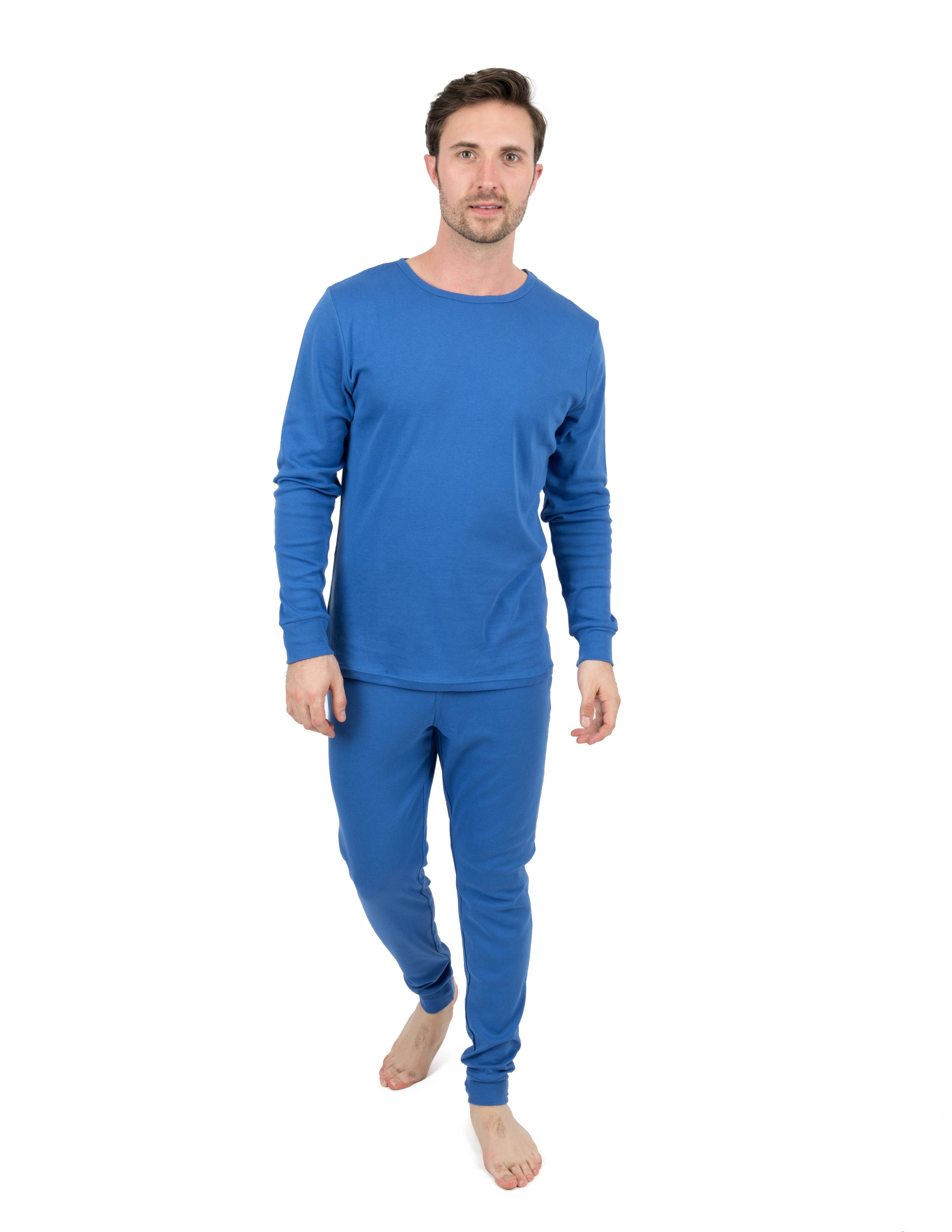Leveret Pajamas - Wholesale Sleepwear Set - Men's - Mens Two Piece Cotton Pajamas Solid4