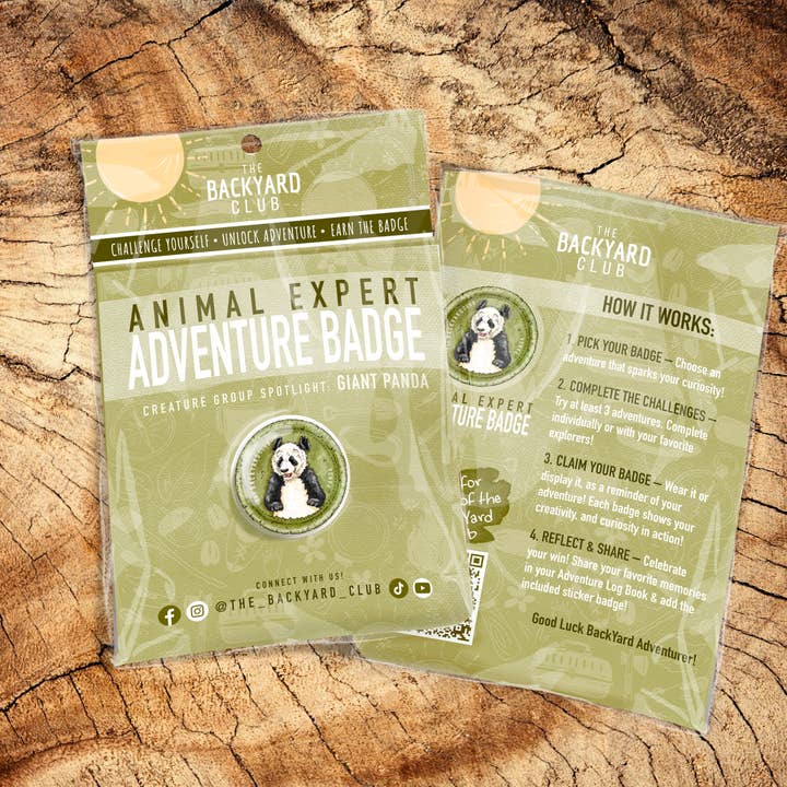 Species Spotlight: Panda - Animal Expert Adventure Badge for wholesale by The BackYard Club