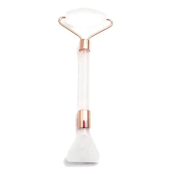 CRCBEADS - Wholesale Face/Beauty Roller - Face Massage Roller /w Scraper Rose Quartz Jade Tiger's Eye Lapis Amethyst 5.5"2