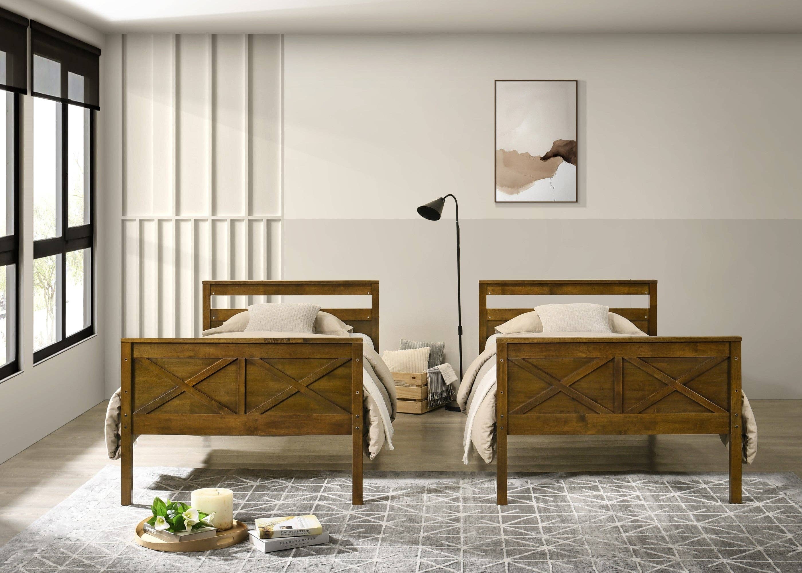 Home Design - Wholesale Bed - Home Design Exeter Twin Over Twin Solid Wood Standard Bunk Bed Frame13