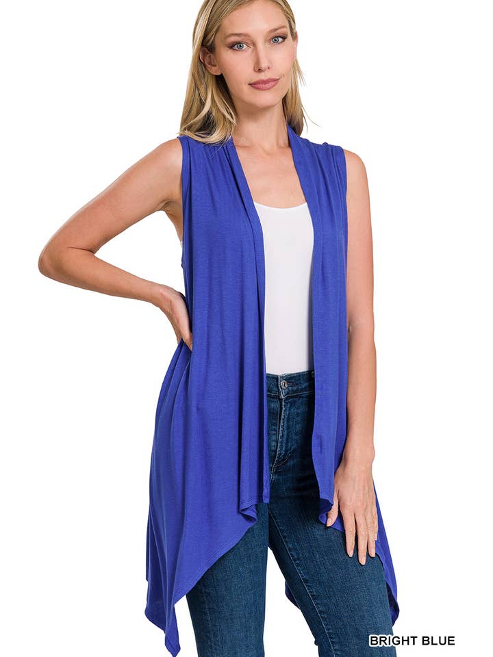 Vanilla Monkey - Wholesale Cardigan - Women's - Sleeveless Draped Open Front Cardigan