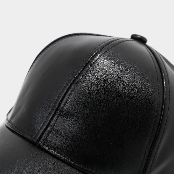 ACCITY - Wholesale Baseball Cap - Men's - PU Leather Baseball Cap for Men Vintage Style_CWAH0465413