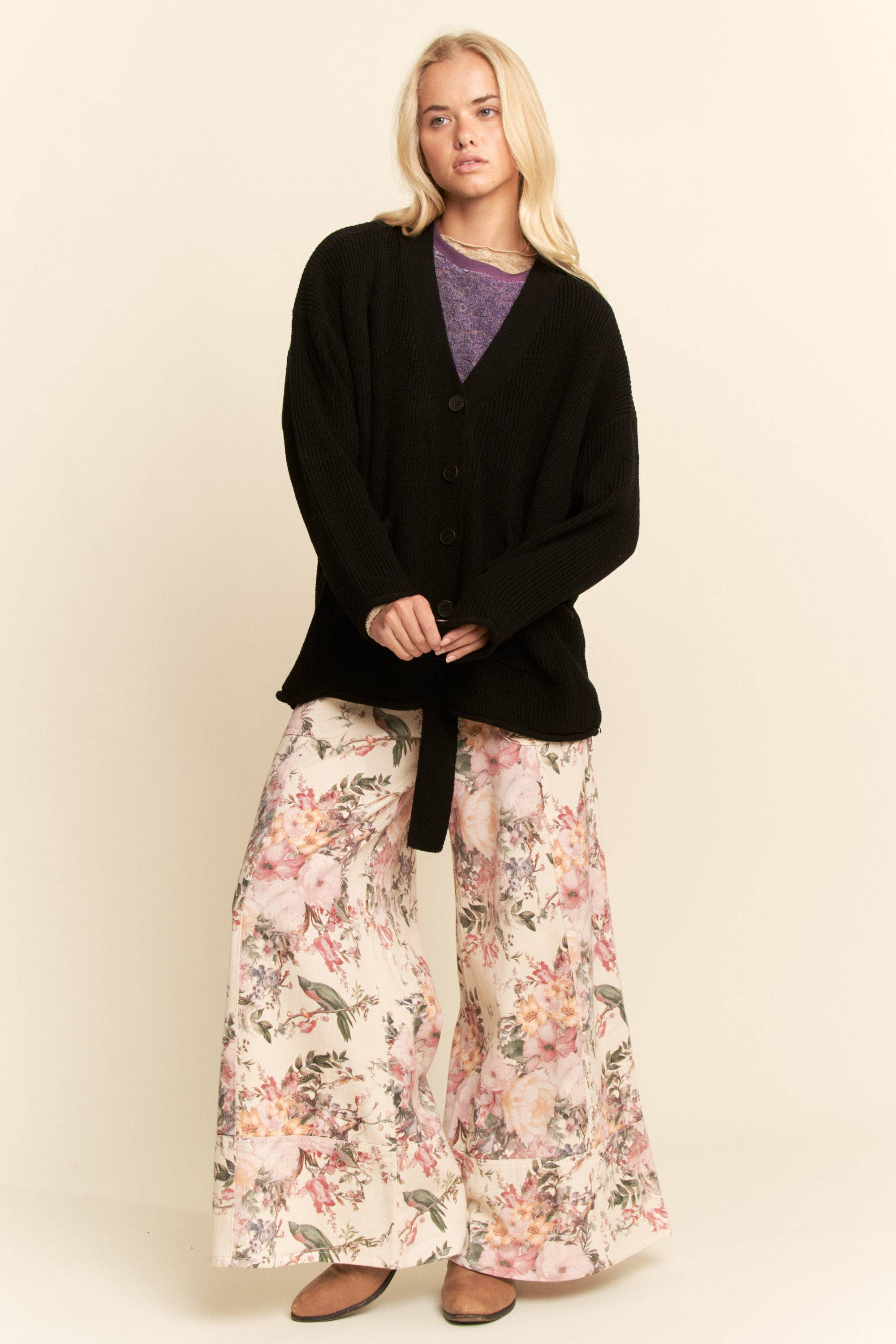 Black LONG OVERSIZED BUTTON-UP CARDIGAN RIBBED TEXTURE for wholesale on Faire7