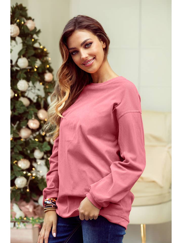 1 the Woman - Vente Sweat-shirt – femme - Sweat-shirt surdimensionné en velours côtelé S-3XL/ 16 couleurs9