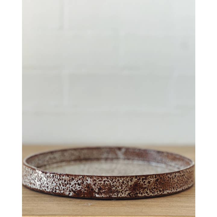 Jenn Johnston Ceramics - Wholesale Dinner Plate - speckled straight edge flat plates