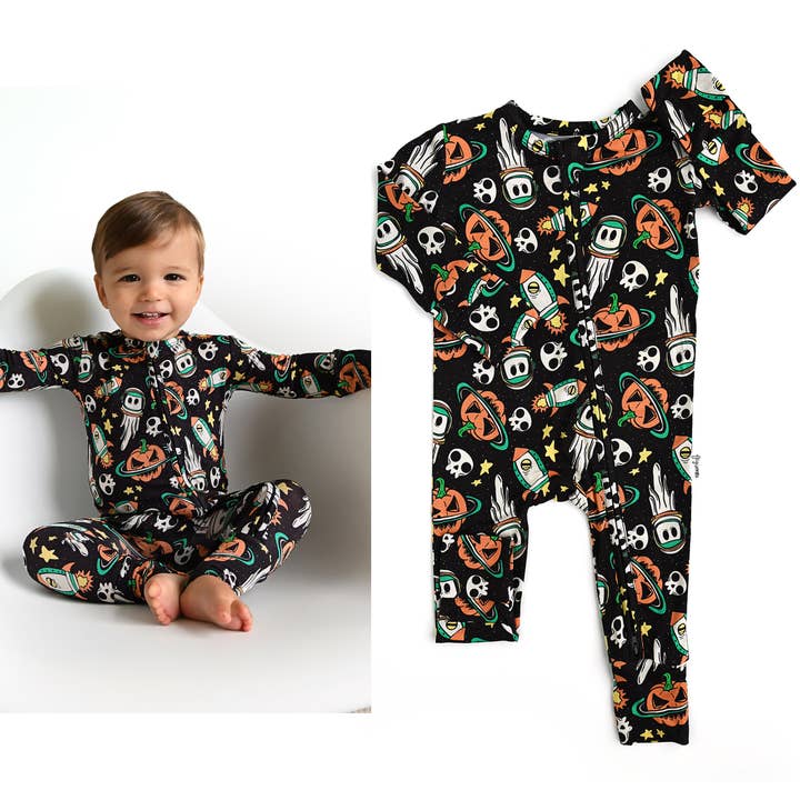 Gigi and Max - Wholesale Sleepsuit - Baby - Igor Zip Bamboo Baby Clothing Sleepies Little Halloween