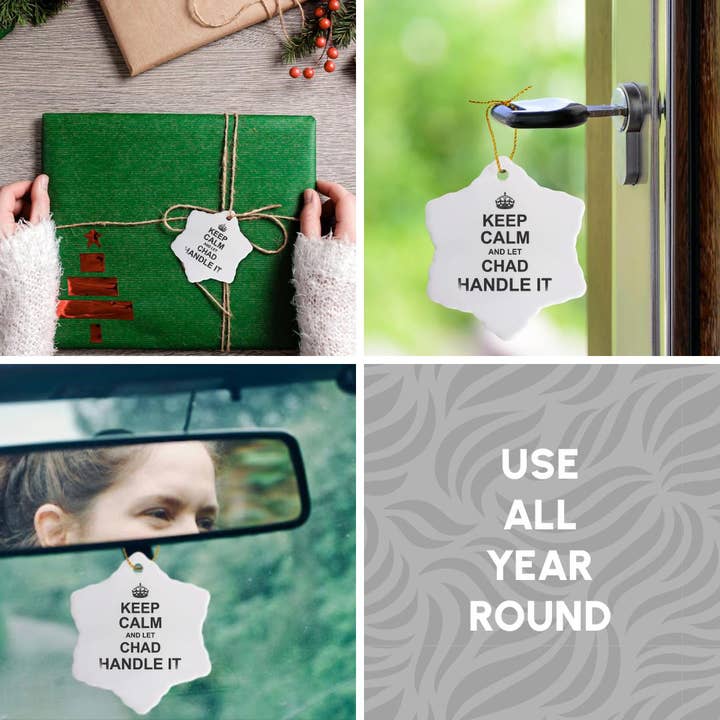 3dRose - Wholesale Ornament - 3dRose, Keep Calm and Let Chad Handle it - funny personal name, Ornament11