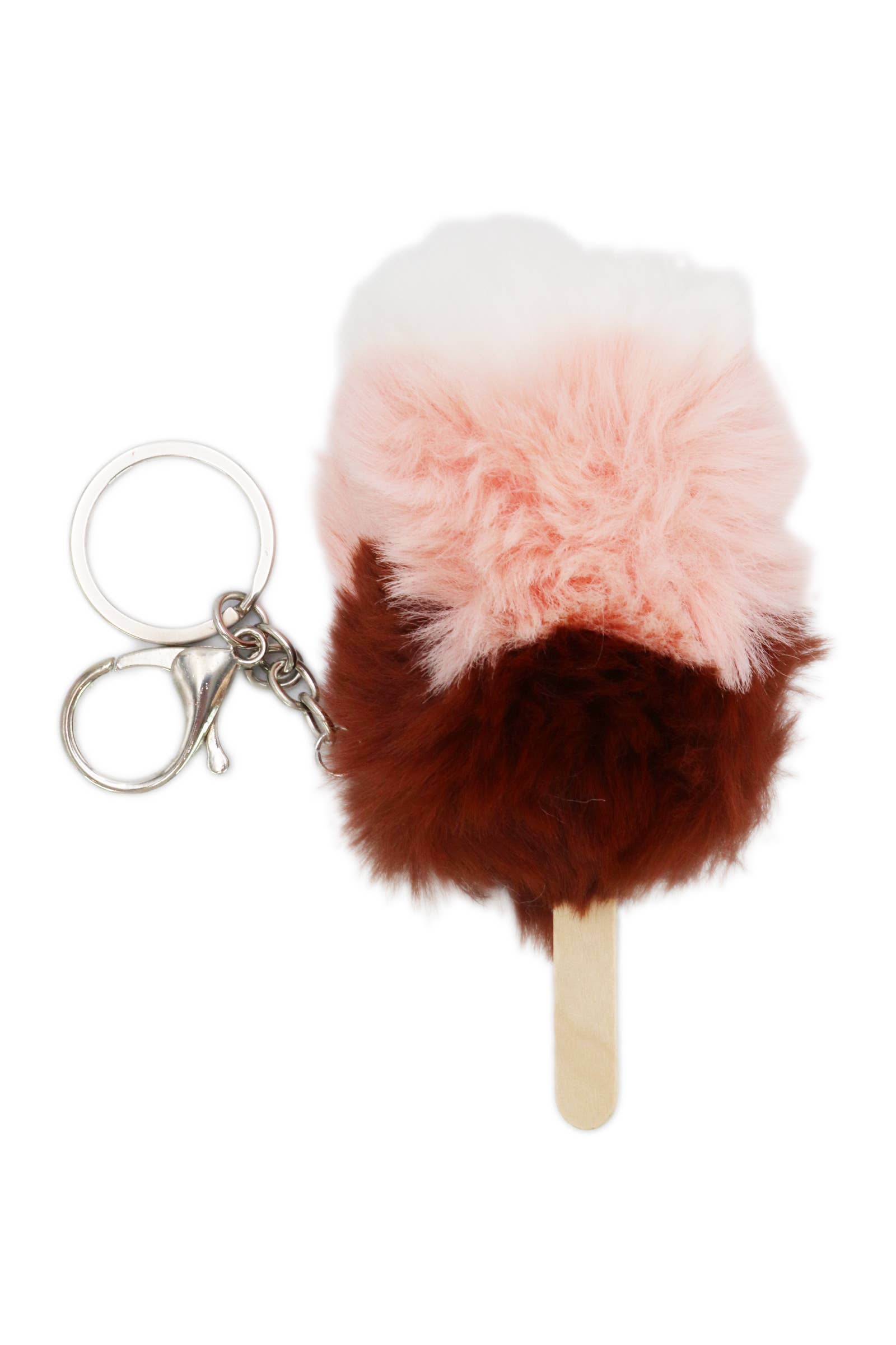 Cap Zone – wholesale Keychain – Women's – Colorful Fuzzy Popsicle Stick Faux Fur Key Chain - 12 pcs2