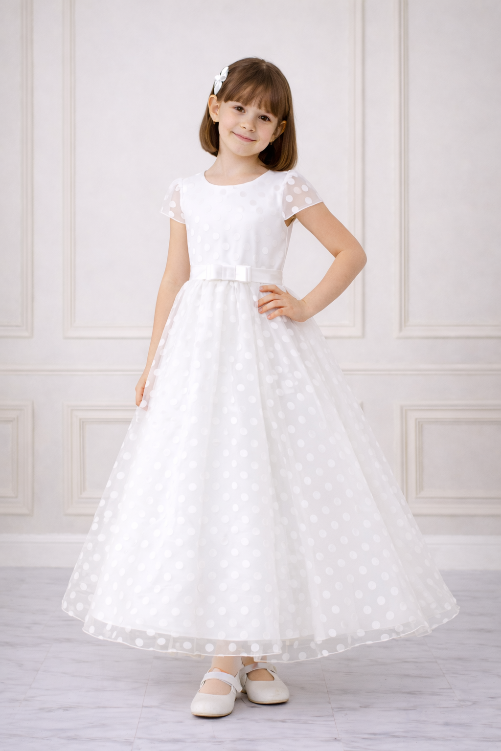 Bajabella - Venta al por mayor Vestido - Niños - Vestido de arras con lunares para primera comunión4