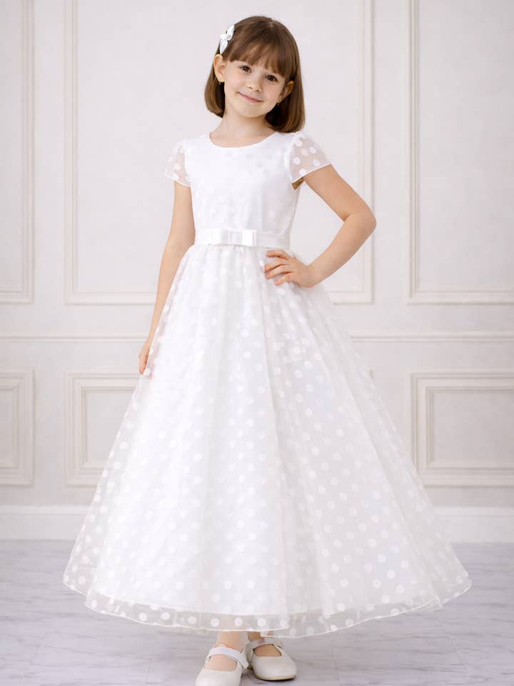 Bajabella - Venta al por mayor Vestido - Niños - Vestido de arras con lunares para primera comunión4