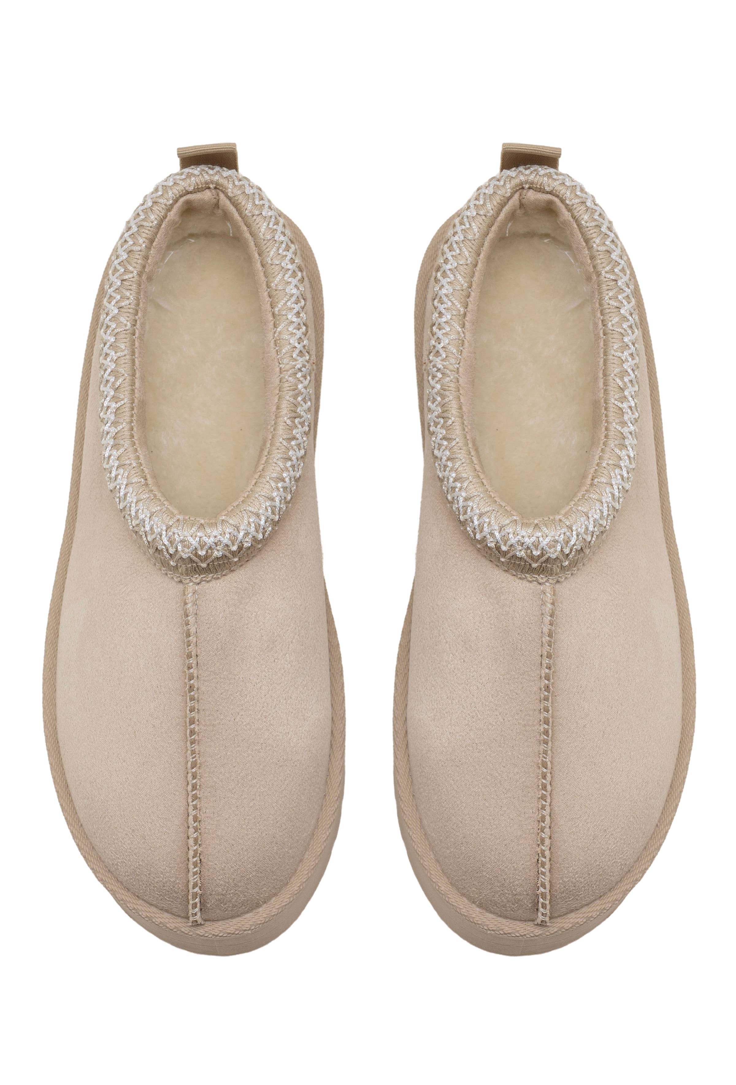 C'M PARIS – Großhandel Schlappen – Damen – Plattform-Hausschuh mit Strickkragen 64353