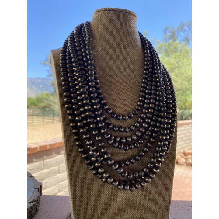 Nizhonitradersllc – wholesale Pärlband/Pärlhalsband – Navajo-pärlor i sterlingsilver, 10 mm4