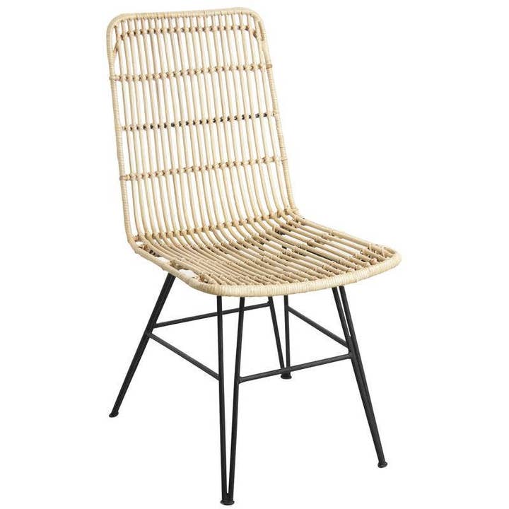Aubry Gaspard - Vente Chaises - Chaise en rotin naturel et métal