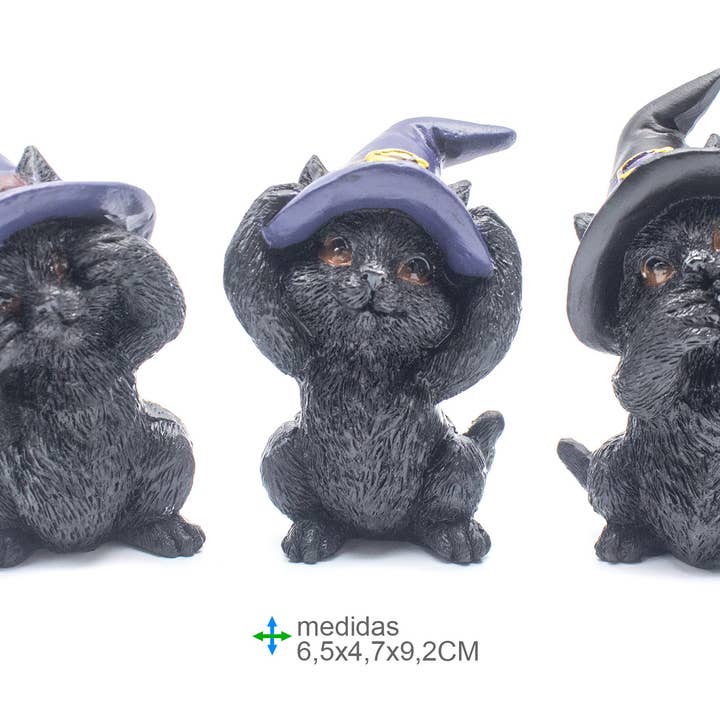 Wicca Cat Resin 6.5 x 4.7 x 9.2 cm (3 units) for wholesale by Esoterica Arte