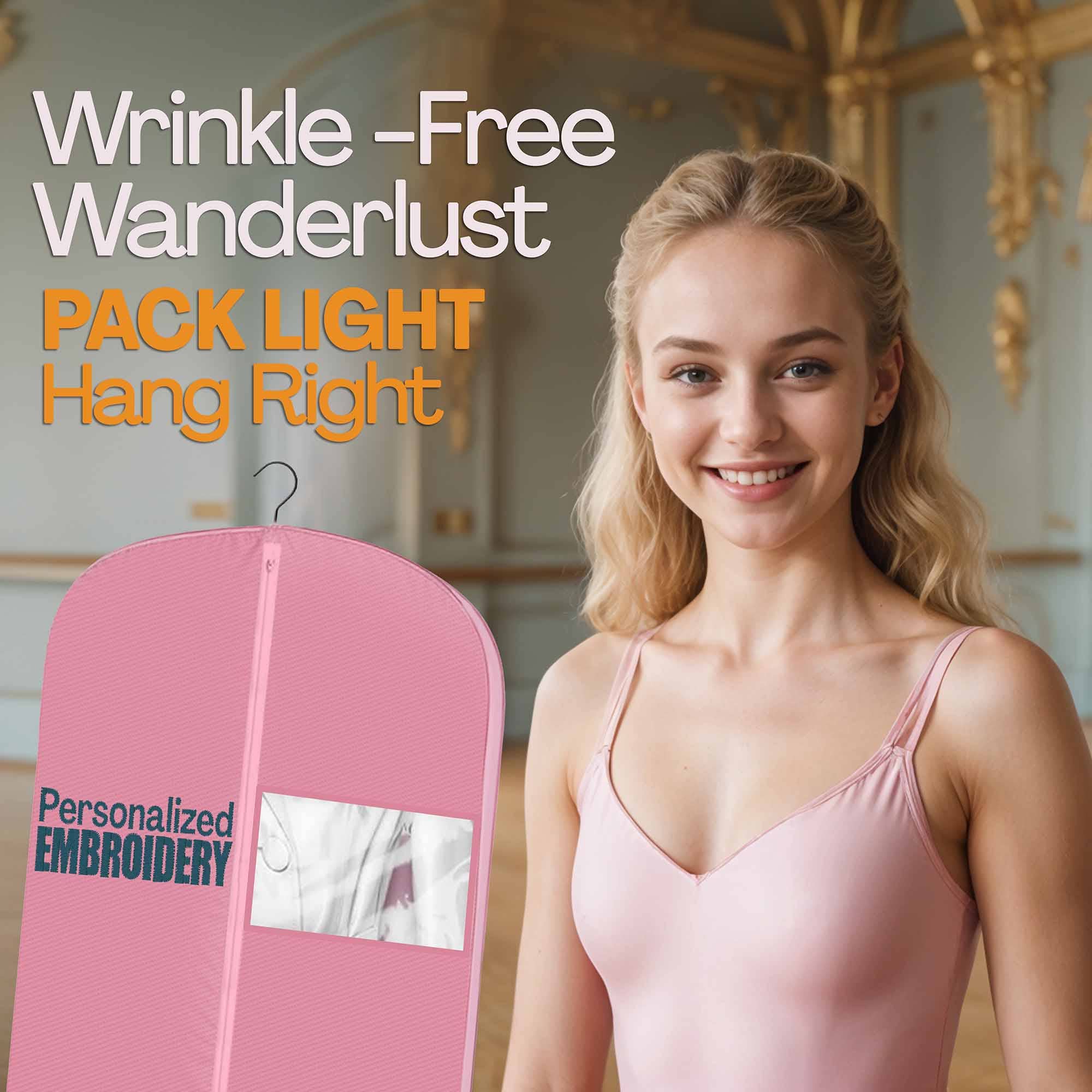 Gradzo - Venta al por mayor Bolsa para ropa - Bolsa de ropa personalizada para uniforme de animadora - Rosa1