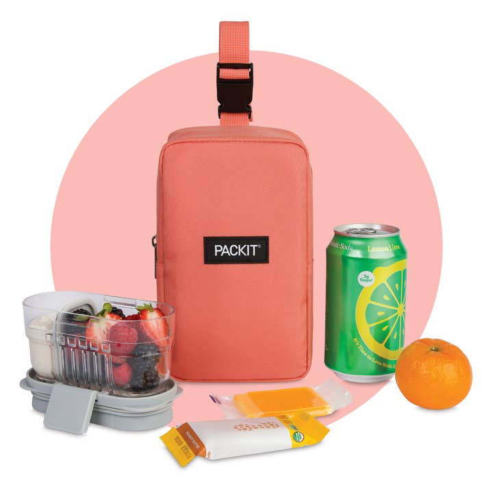 PackIt® Freezable Upright Snack Box, Papaya for wholesale by PackIt