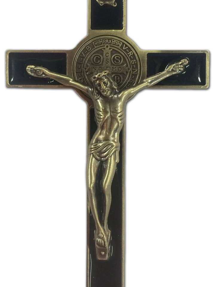 8" St Benedict Crucifx-Bk/Brss for wholesale by H.J. SHERMAN COMPANY, INC.