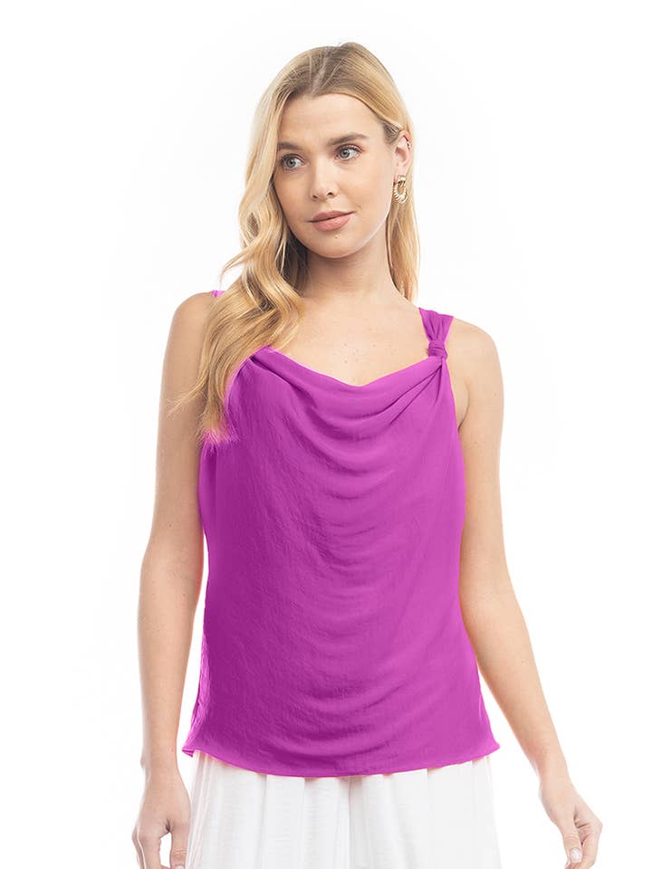 Naked Zebra - Wholesale Tank Top - Women's - Cowl Neck Tank With Knotted Strap