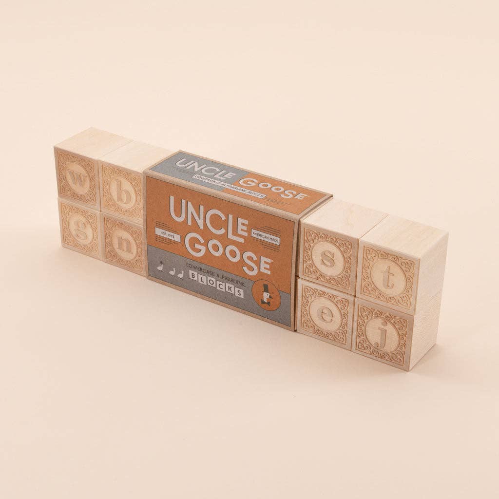 Uncle Goose – Großhandel Bauklötze – Kind & Baby – Uncle Goose Kleinbuchstaben Alphablank Blöcke2