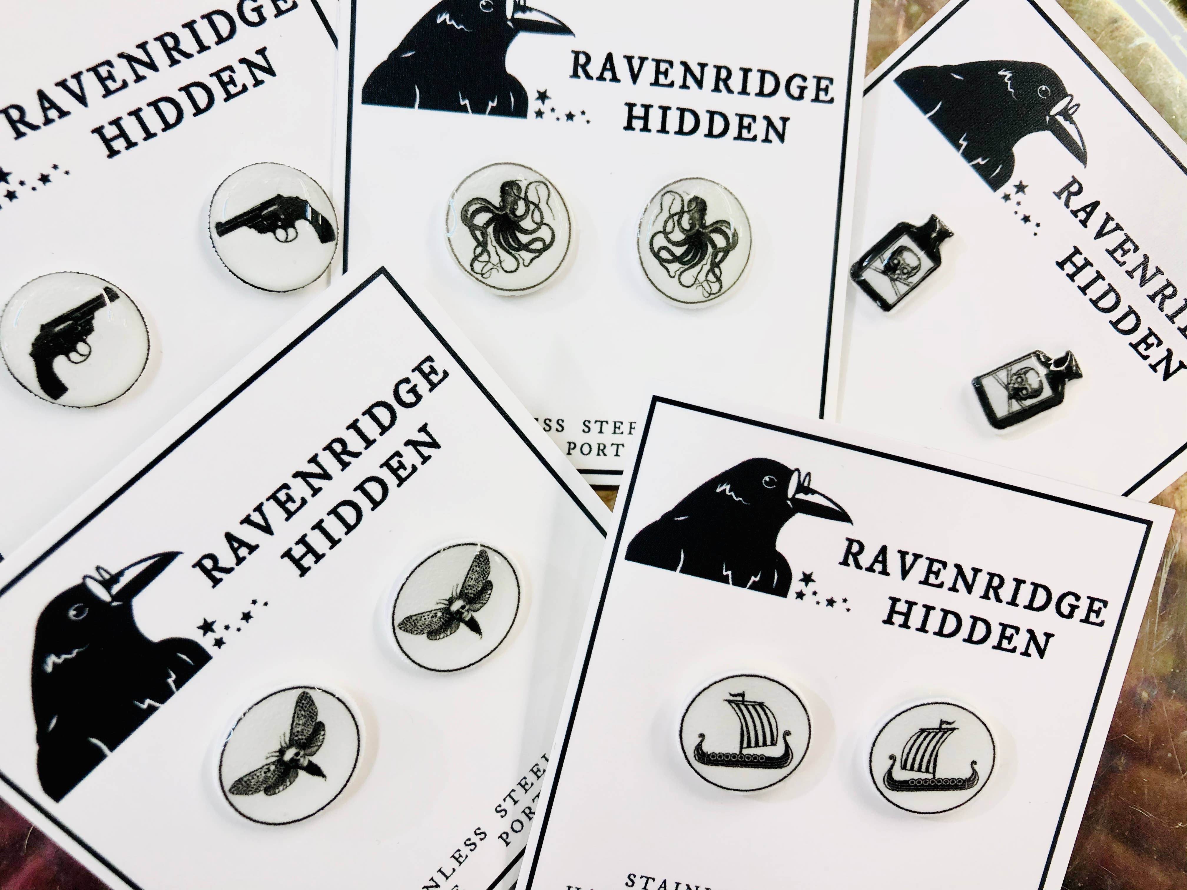 Ravenridge Hidden - Wholesale Stud/Post Earrings - Orange Monarch Butterfly Earrings2