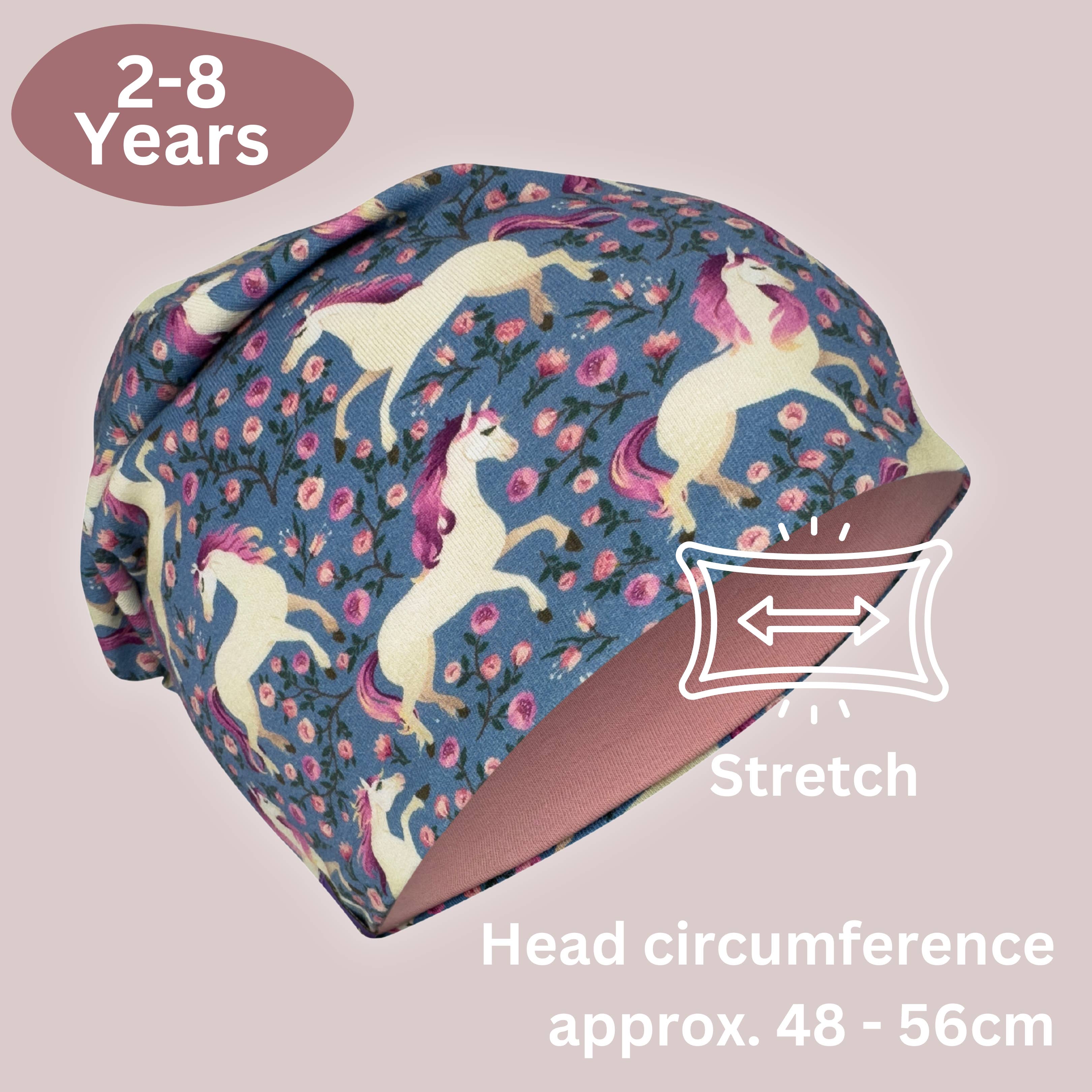 HECKBO - Wholesale Beanie - Kids - Children's Beanie Hat & Scarf Set Horse Reversible 2-8 Years2