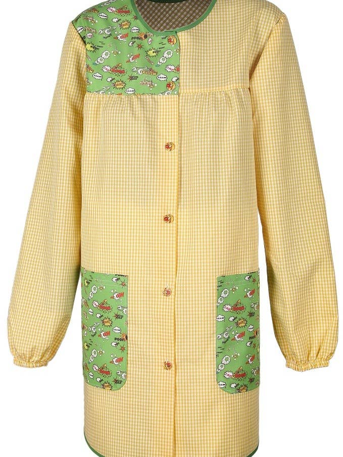 Gul splash-mönstrad arbetsrock för lärare, modell 1226 för wholesale av Confecciones J. Garcia