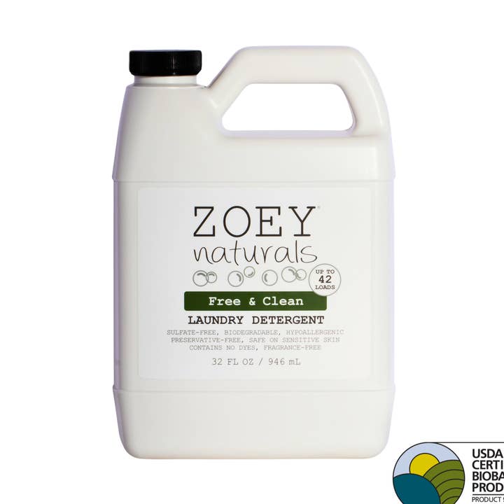 Detersivo per bucato Zoey Naturals Free & Clean per la vendita all'ingrosso da parte di Zoey Naturals
