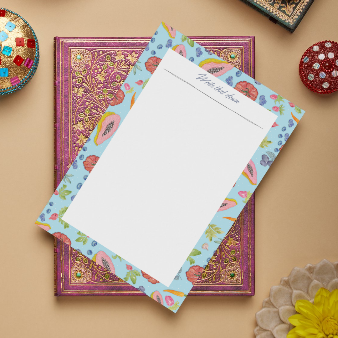 Patricia's Stationery + Designs - Wholesale Notepad - Papaya Maya Notepad 1