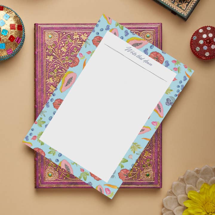 Patricia's Stationery + Designs - Wholesale Notepad - Papaya Maya Notepad 1