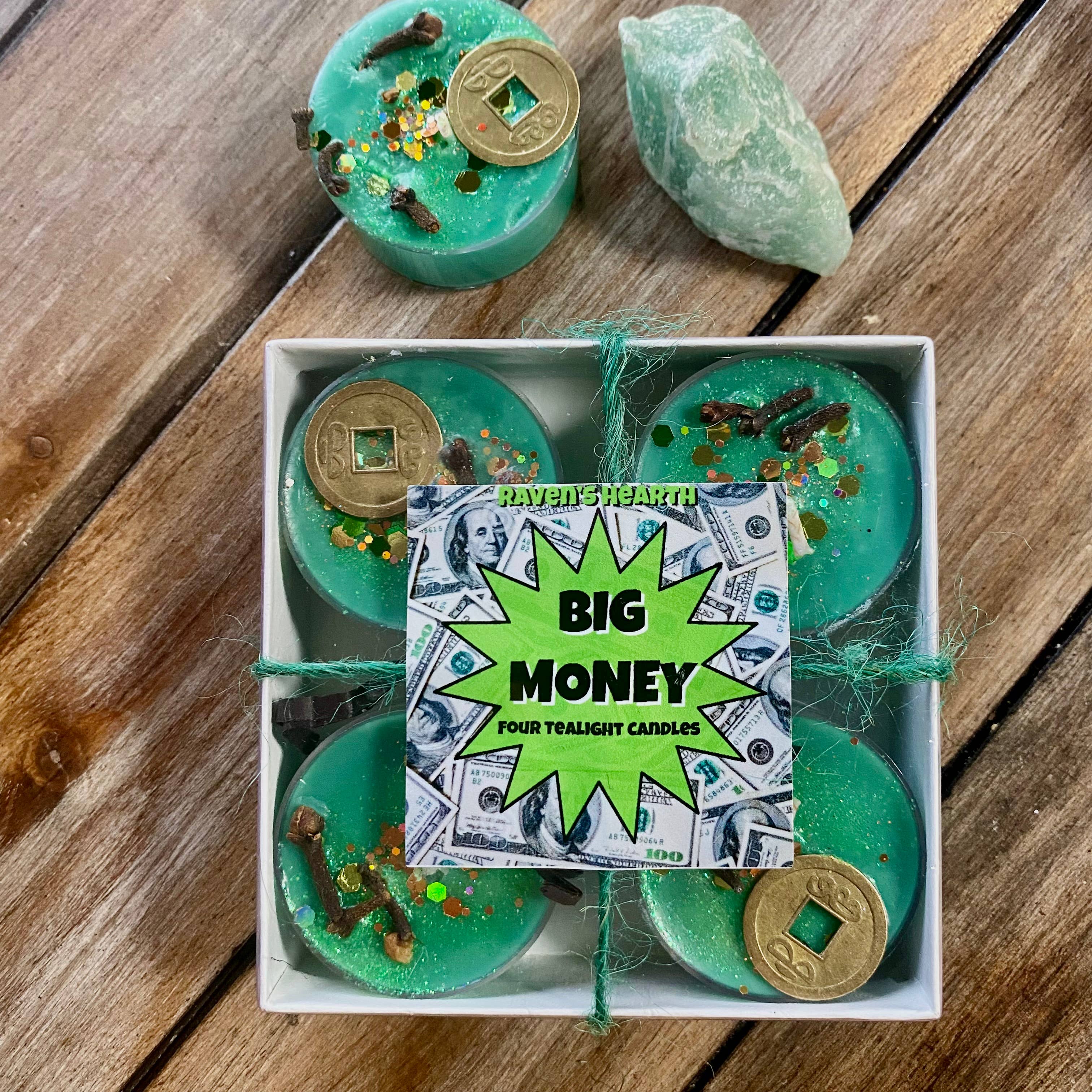 Raven’s Hearth – Velas aromáticas por atacado – Velas de Chá Big Money | Cheiro de dinheiro | Veganas2