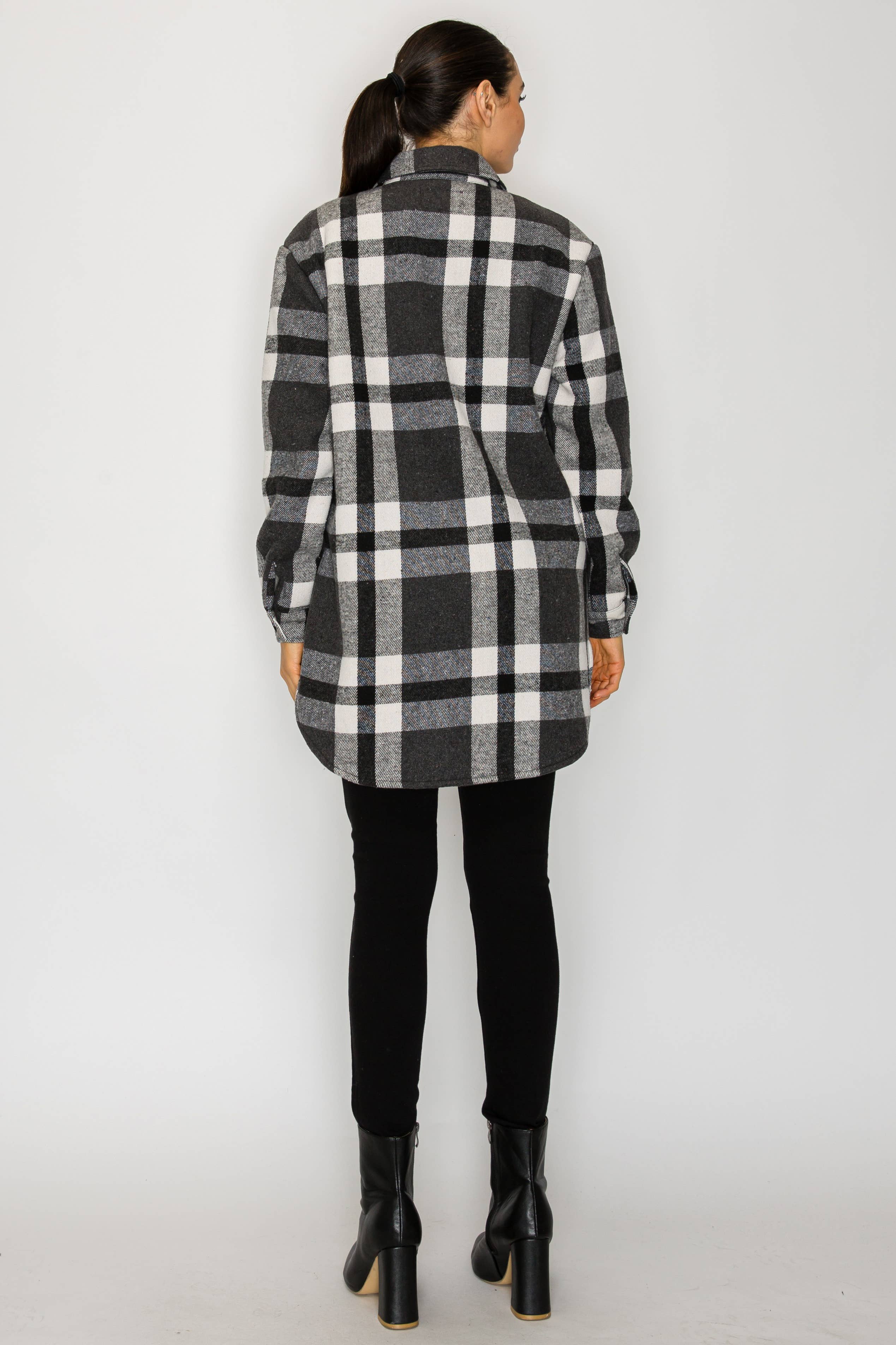 PATRONCITO USA INTERNATIONAL, INC - Wholesale Shirt Jacket/Shacket - Women's - Women Plaid Long Button Shirts Jackets (Shakets) LJ450-202532