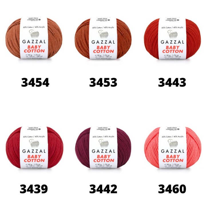Craftsyarn - Wholesale Yarn - Gazzal Baby Cotton yarn 50gr, Acrylic yarn, Crochet1