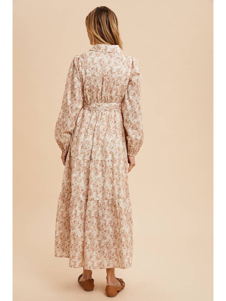 In Loom - Wholesale Dress - Women's - COTTON TOILE PRINT BUTTON DOWN MAXI