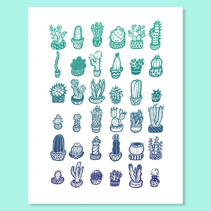 Imprimé Jardin Cactus pour la vente par Party Mouse Studio
