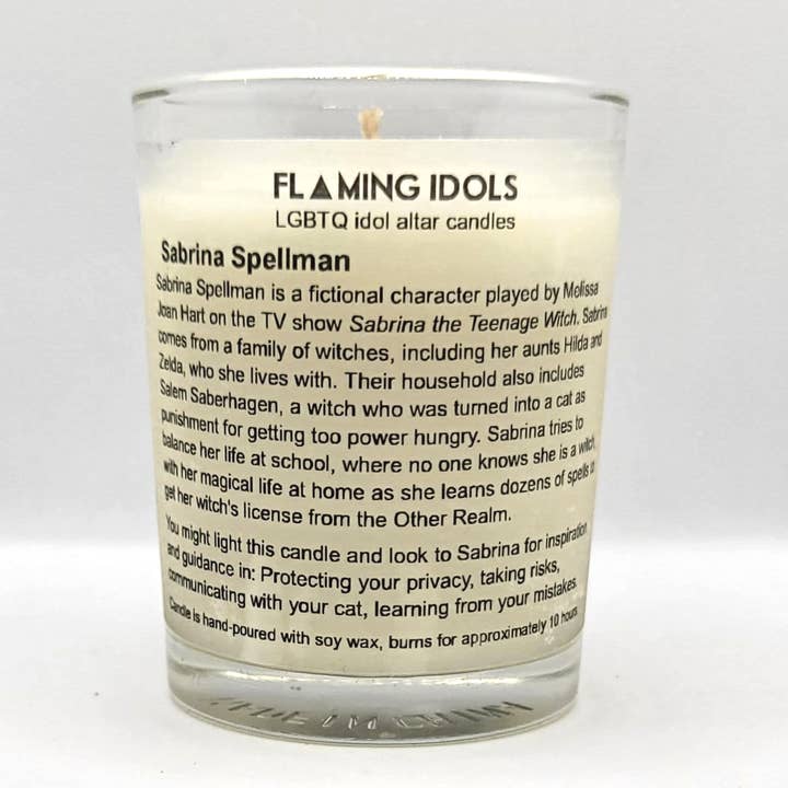 Flaming Idols - Wholesale Votive Candle - Sabrina Spellman (the Teenage Witch) Glass Votive Candle