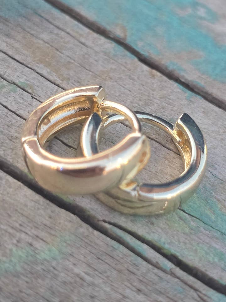 Earring 14K Gold Brasilian hoops ring aros plain zarcillos aretes en gold filled lisos sencillos for wholesale by Fui fui jewelry llc