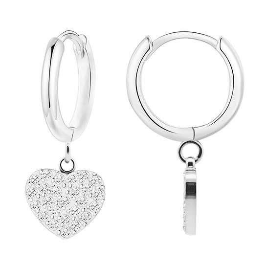 KREOLLOHRINGE MIT ZIRKONIA-HERZ - JN24704A887 für den Großhandel von AMORINO SRL