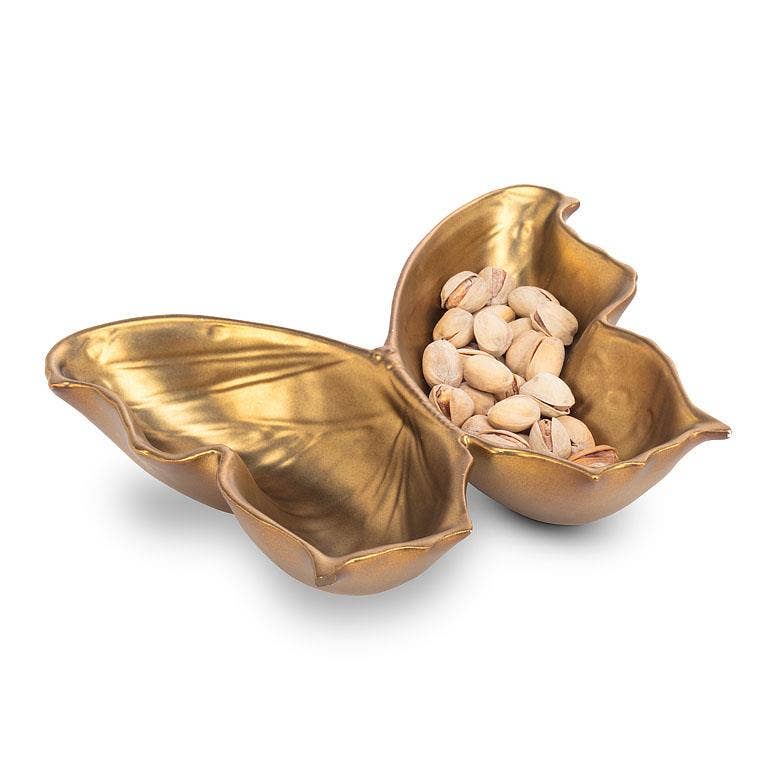 Abbott - Vendita all'ingrosso Ciotole/Piatti decorativi - Piatto Deep Butterfly, dorato, 7,5" W1