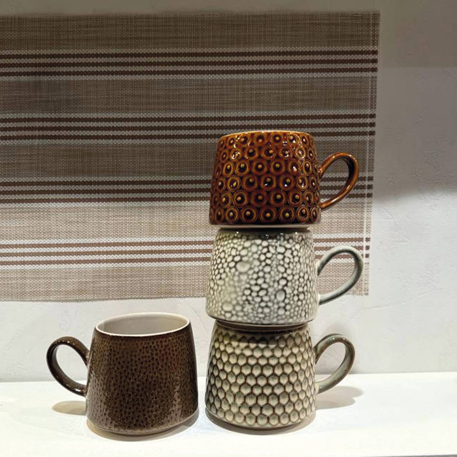 Opjet Paris - Wholesale Coffee Mug - Set of 4 Cheetah Mugs D8.5 H8.7cm3