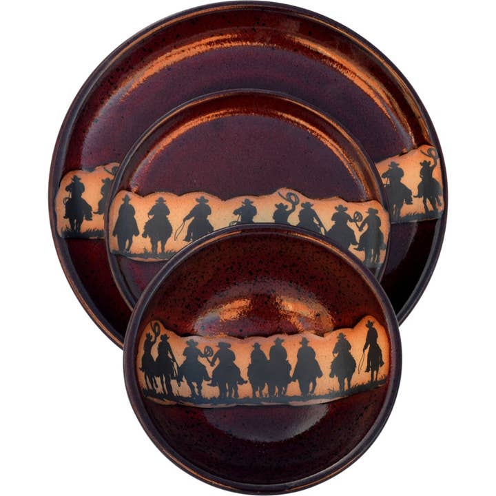Cowboy Roundup Place Setting (made to order) for wholesale by Always Azul Pottery