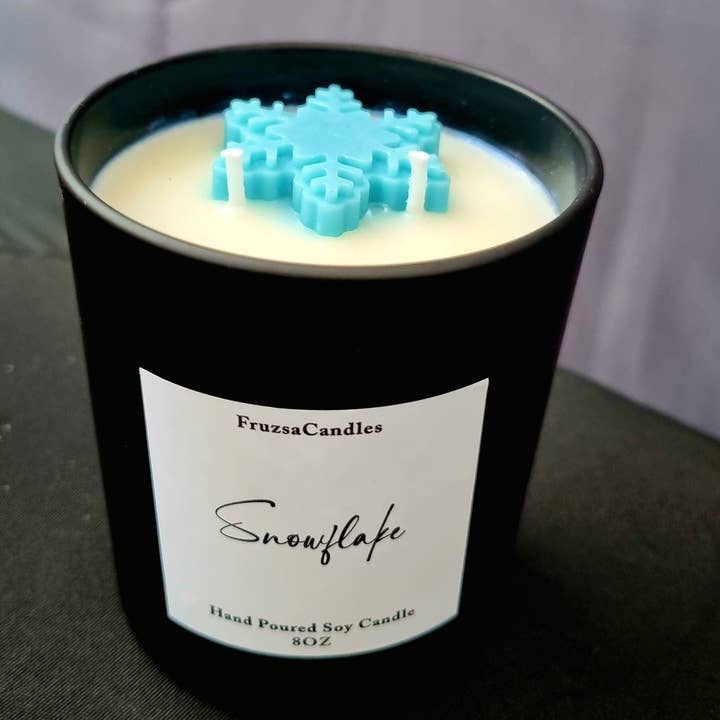 Snowflake Scented Candle in Luxury Matt Black Jar/ Highly Scented Candle/Soy Candle/Two Wicks Candle for wholesale by London Home Scents