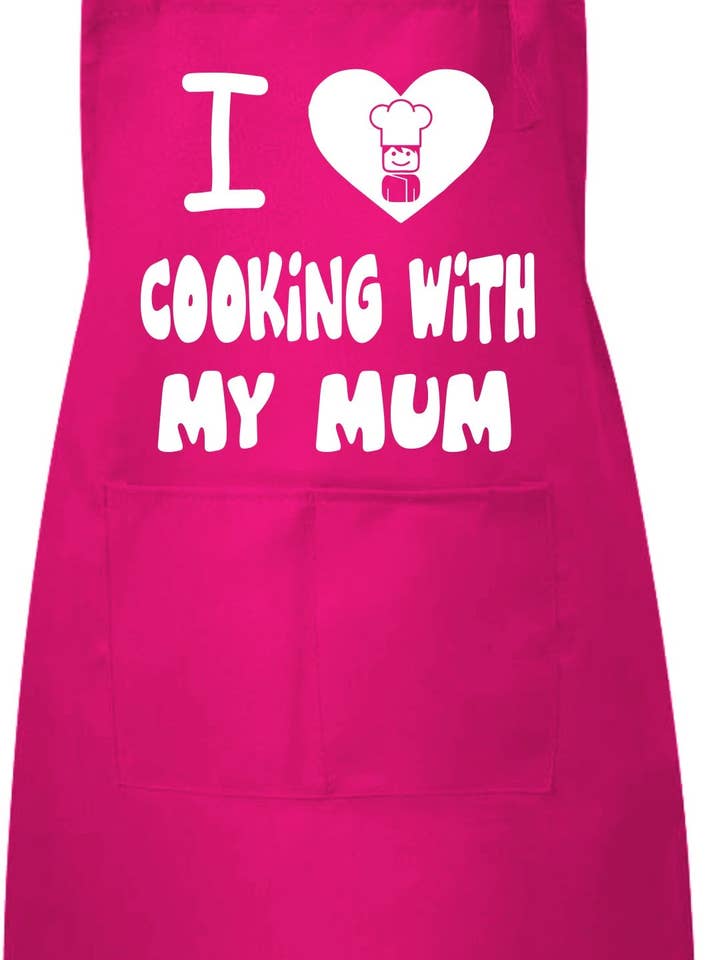 I Love Cooking with My Mum Childs Baking Cooking Apron for wholesale by Print4U
